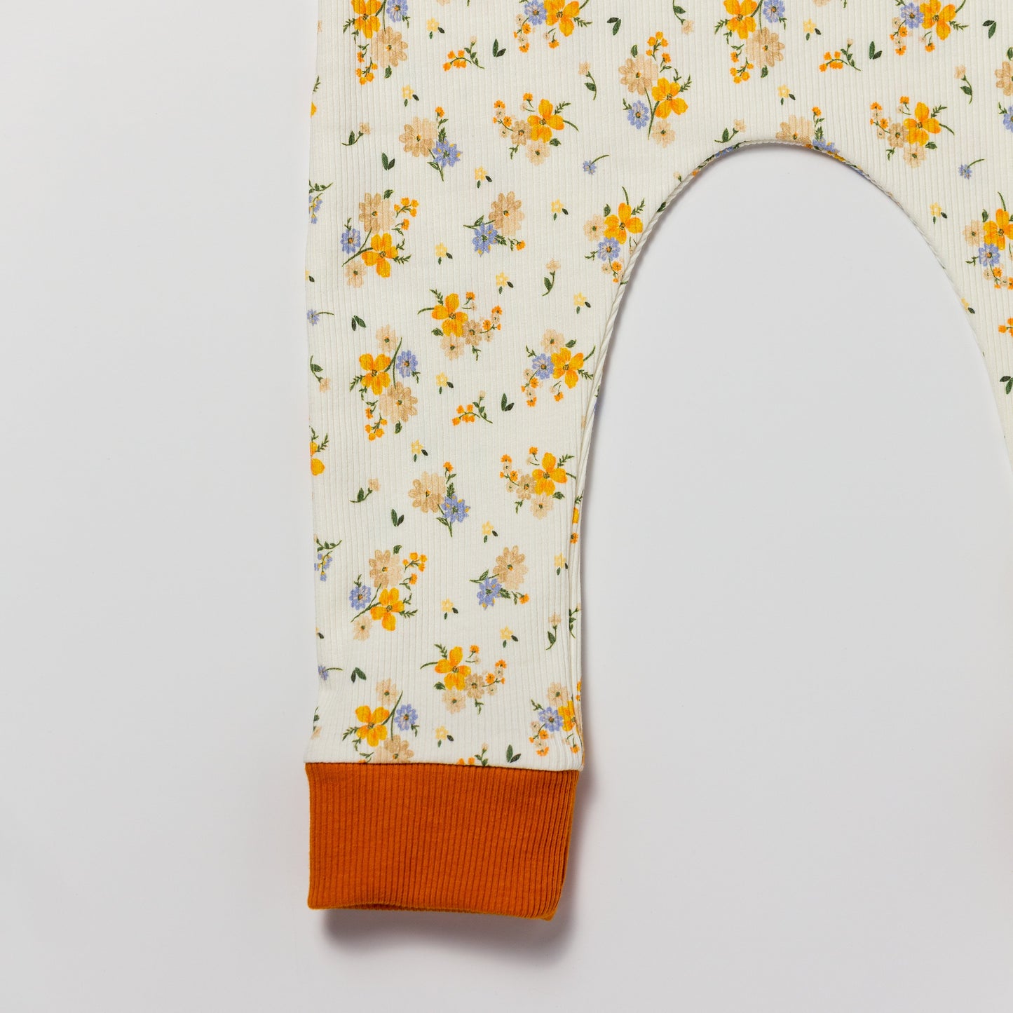 Blue and orange flowers - baby and children’s romper