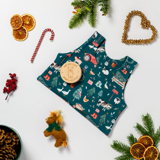 Christmas farmyard - baby and children’s romper